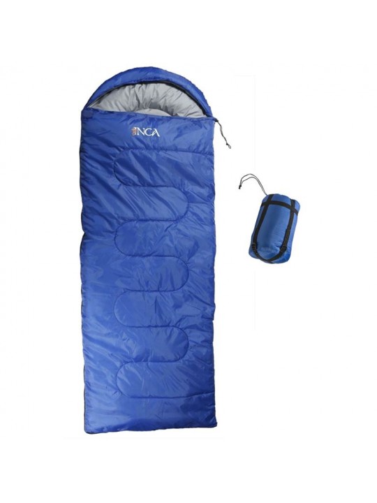 Υπνόσακος INCA Nanopack με μαξιλάρι Μπλε 220χ75cm με ιμάντες συμπίεσης - 0600-104-01