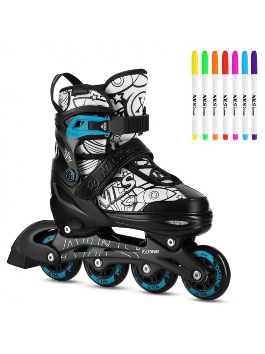 Αυξ/να NH10907 Inline Skates NILS EXTREME ΣΕΤ 4 σε 1 με Αντικ/σιμη Λεπίδα Πάγου Green - Medium(35-38 - 16-25-068