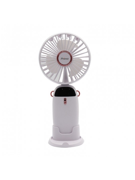 Ανεμιστήρας Mini PRMF-80695 Primo 3.5'' 9cm Λευκός Επαναφορτιζόμενος