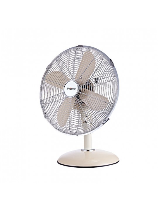 Ανεμιστήρας Επιτραπέζιος PRΤF-80577 Primo 12'' 30εκ. Μεταλλικός Κρεμ