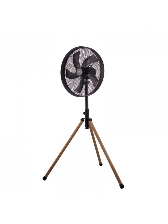 Ανεμιστήρας Ορθοστάτης PRSF-80580 Primo 18'' 45εκ. Μεταλλικός Με Wooden Finish Τρίποδο Μαύρος