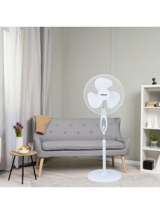 Ανεμιστήρας Ορθοστάτης PRSF-80644 Primo 40εκ. Λευκός Με Τηλεχειριστήριο