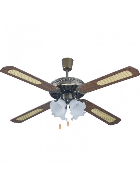 Ανεμιστήρας Οροφής PRCF-80279 Primo 52'' 130εκ. 4Φώτα 4Φτερά Καφέ