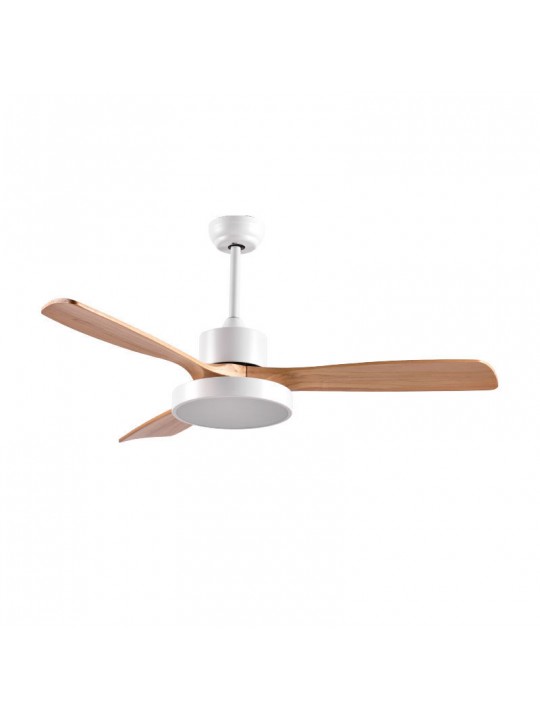 Ανεμιστήρας Οροφής PRCF-80616 Primo 52'' 130εκ. Με Τηλεχειριστήριο 1Φως LED 3Φτερά Λευκός με ξύλινα φτερά