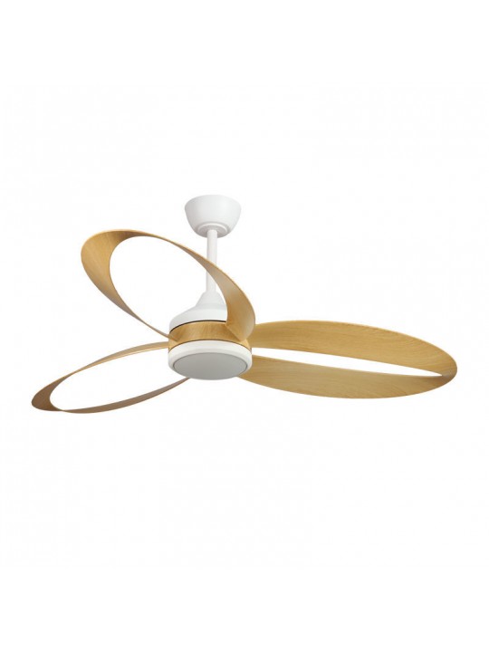 Ανεμιστήρας Οροφής PRCF-80653 PRIMO 52'' 132εκ. DC Με Τηλεχειριστήριο 1 Φως LED 3Φτερά Λευκός με ξύλινα φτερά