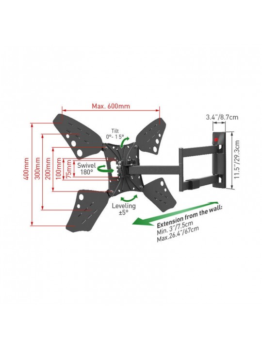 Βάση Τηλεόρασης Τοίχου 3400L.B Barkan 13