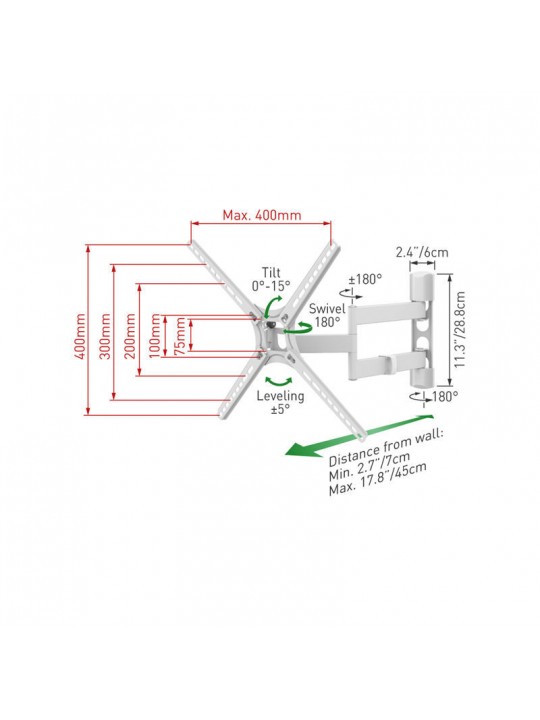 Βάση Τηλεόρασης Τοίχου 3400W.W Barkan 13