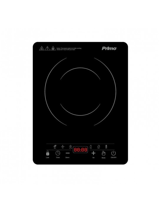 Επαγωγική εστία Μονή PRIC-40300 Primo 2000W Με πάνελ αφής 28Χ35εκ. Υάλινη Μαύρη