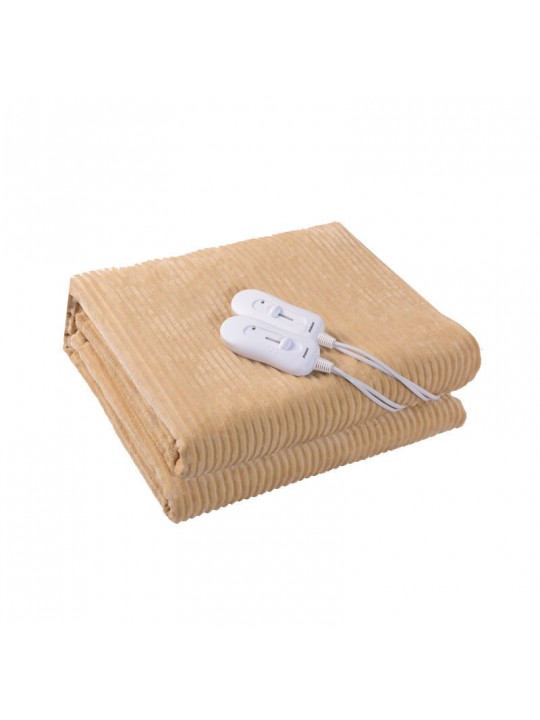Ηλεκτρικό Επίστρωμα PREB-81082 Primo Διπλό 160x140cm Stripe Flannel Μπέζ