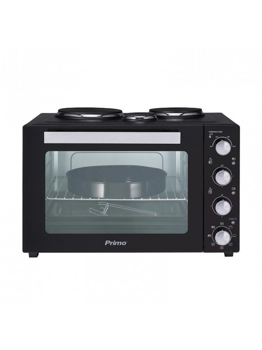 Ηλεκτρικό Φουρνάκι PREO-40253NS Primo Με 3 Εστίες 50L Με λειτουργία αέρα Μαύρο