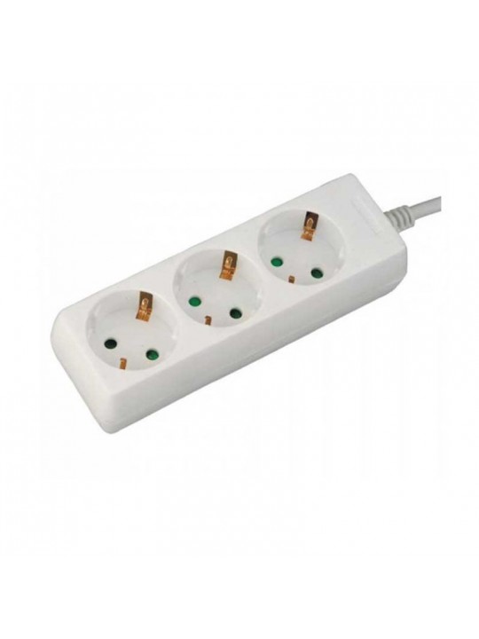 Πολύπριζο V03B Alfaone 3 θέσεις χωρίς διακόπτη 3X1,5mm 1,5m Λευκό