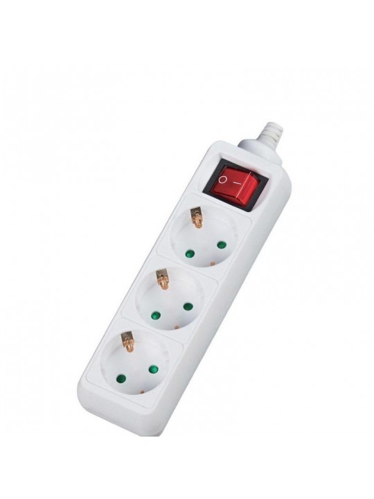 Πολύπριζο V03BK Alfaone 3 Θέσεις με διακόπτη 3x1 5mm 3m Λευκό