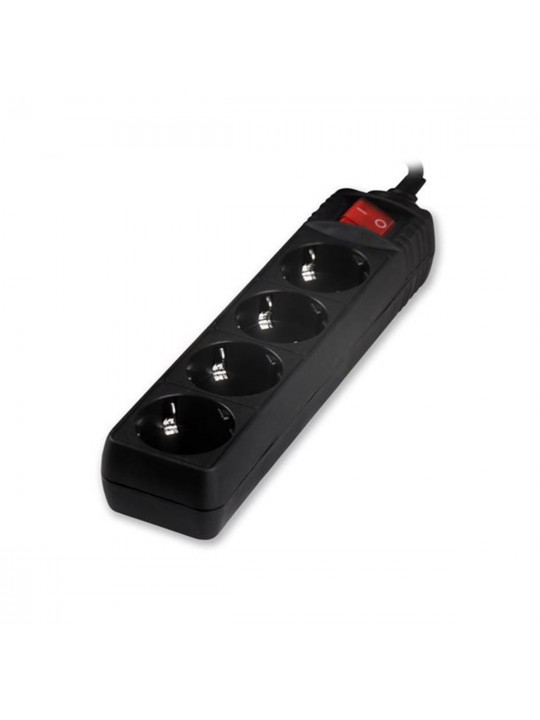 Πολύπριζο V04BK Alfaone 4 θέσεις με διακόπτη 3X1,5mm 1,5m Μαύρο