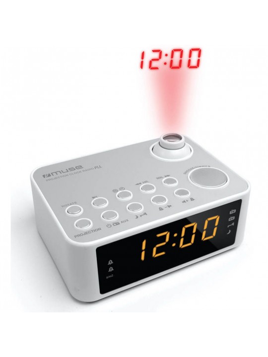 Ραδιορολόι M-178PW MUSE Μπαταρίας-Ρεύματος Ψηφιακό Λευκό