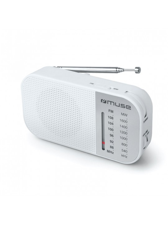 Ραδιόφωνο M-025RW MUSE Μπαταρίας Λευκό Αναλογικό