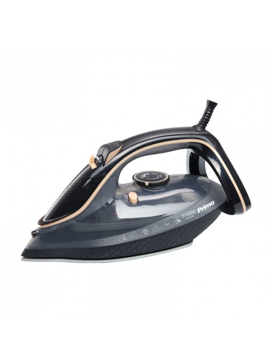 Σίδερο ατμού PRSI-40505 Primo Κεραμική πλάκα 3100W Anti-drip-Anti-calc-Auto shut-off Μαύρο-Kρεμ