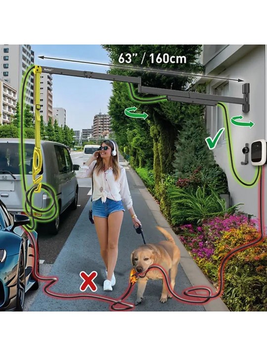 Βάση Τοίχου για Καλώδιο Φόρτισης Αυτοκινήτου Barkan 160cm Βάση Τοίχου για Καλώδιο Φόρτισης Αυτοκινήτου Barkan 160cm