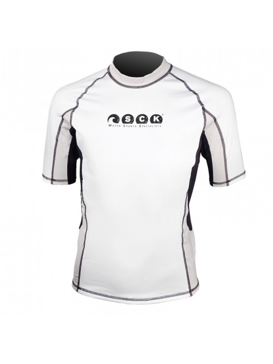 SCK - UV αντηλιακή λύκρα με κοντό μανίκι Ανδρική Στενή εφαρμογή Άσπρο/Μαύρο - SCK