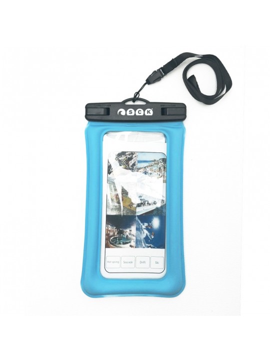 SCK - Αδιάβροχη θήκη κινητού με λουράκι που επιπλέει SCK γαλάζια έως 8