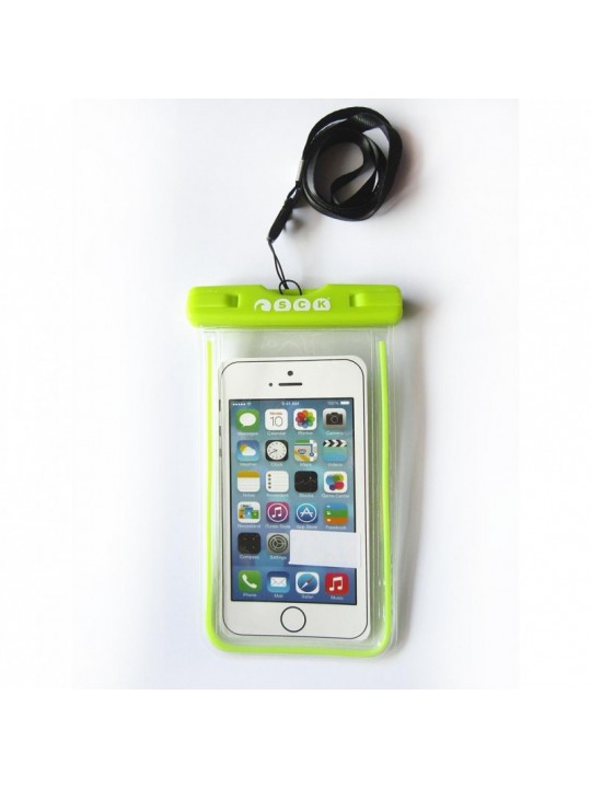 SCK - Αδιάβροχη θήκη κινητού με λουράκι SCK Lime έως 7''