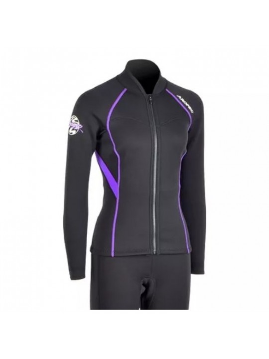 Aropec - Jacket νεοπρενίου 1.5mm γυναικείο Μαύρο/Μοβ - Aropec