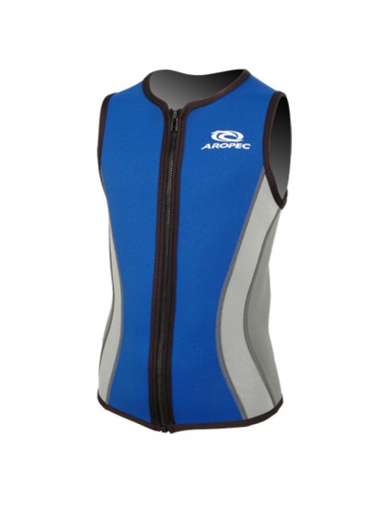 Aropec - Παιδικό γιλέκο νεοπρενίου 2mm αμάνικο με φερμουάρ Μπλε/Γκρι- Aropec