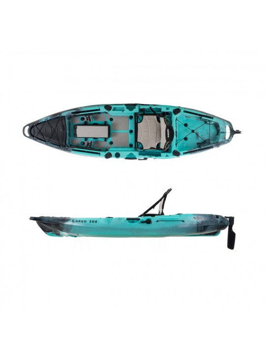SCK - SCK Largo 300 Μονοθέσιο Pedal Kayak ready με αλουμινίου κάθισμα και τιμονιέρα | Τιρκουάζ- Μαύρο