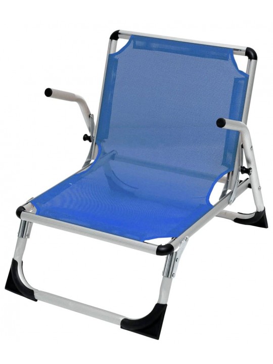 ΚΑΡΕΚΛΑ ΠΑΡΑΛΙΑΣ  ΡΑΒΔΩΤΟ ΑΛΟΥΜΙΝΙΟ ΜΠΛΕ ΜΕ ΜΠΡΑΤΣΑ ΤΕΧΤ