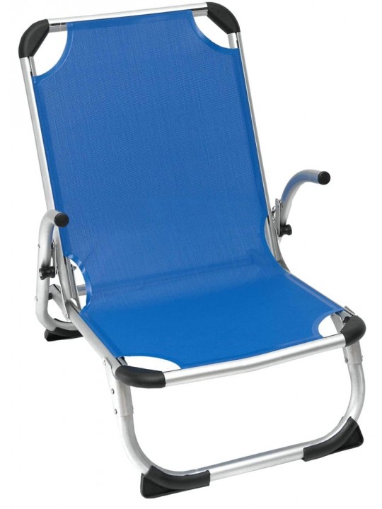 ΚΑΡΕΚΛΑ ΠΑΡΑΛΙΑΣ ΑΛΟΥΜΙΝΙΟΥ ΜΠΛΕ  ΕΝΙΣΧΥΜΕΝΗ ΜΕ ΜΠΡΑΤΣΑ  & ΨΗΛΗ ΠΛΑΤΗ -ΤΕΧΤ 2x1