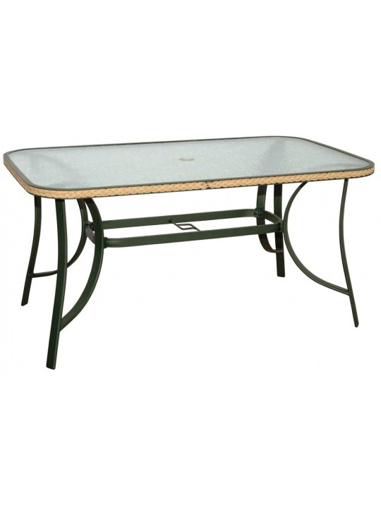 ΤΡΑΠΕΖΙ  ΑΛΟΥΜΙΝΙΟΥ  ΑΝΘΡΑΚΙ ΜΕ ΓΥΑΛΙ & ΜΕ ΚΟΤΣΙΔΑ-ΔΙΑΣΤΑΣΕΙΣ: L120xW70xH71cm