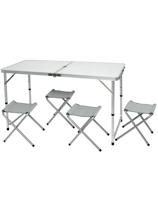 ΣΕΤ ΤΡΑΠΕΖΙ ΑΛΟΥΜΙΝΙΟΥ  ΠΤΥΣΣΟΜΕΝΟ ΒΑΛΙΤΣΑ ME ΤΕΣΣΕΡΑ ΜΕΤΑΛΛΙΚΑ ΣΚΑΜΠΩ ΜΕ POLYESTER 600D