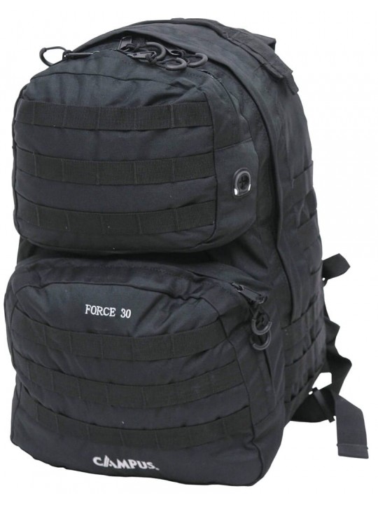 CAMPUS ΣΑΚΙΔΙΟ ΣΤΡΑΤΙΩΤΙΚΟ ΠΛΑΤΗΣ FORCE 30 Lt. ΜΑΥΡΟ