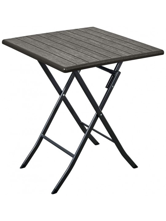 ΤΡΑΠΕΖΙ ΜΕΤΑΛΛΙΚΟ  CATERING ΠΤΥΣΣΟΜΕΝΟ  ΣΠΑΣΤΟ ΣΕ ΑΠΟΜΙΜΗΣΗ ΞΥΛΟΥ-ΔΙΑΣΤΑΣΕΙΣ: L62xW62xH73cm