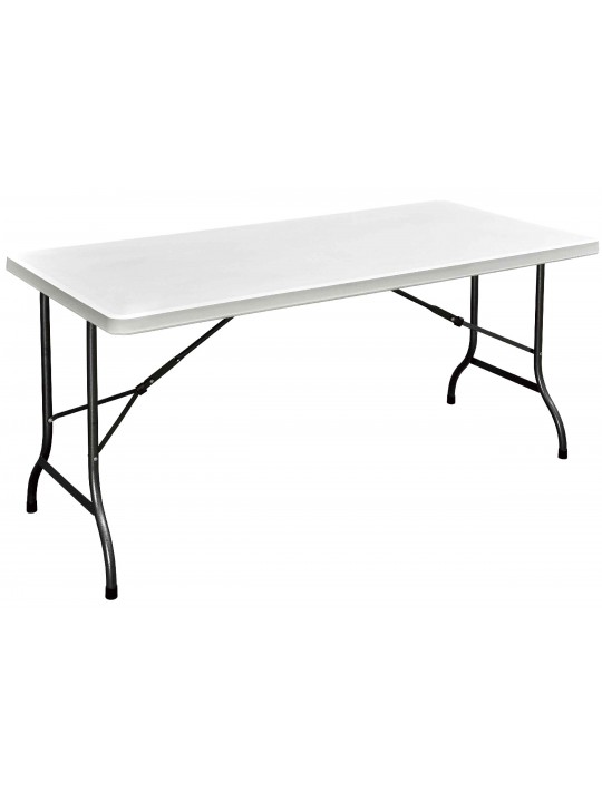 ΤΡΑΠΕΖΙ ΜΕΤΑΛΛΙΚΟ  CATERING  ΜΟΝΟΚΟΜΜΑΤΟ ΠΤΥΣΣΟΜΕΝΟ ΛΕΥΚΟ-ΔΙΑΣΤΑΣΕΙΣ: L152xW74,5xH72cm