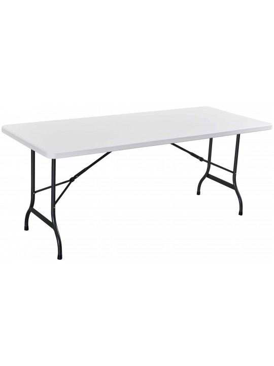ΤΡΑΠΕΖΙ ΜΕΤΑΛΛΙΚΟ  CATERING  ΜΟΝΟΚΟΜΜΑΤΟ ΠΤΥΣΣΟΜΕΝΟ ΛΕΥΚΟ-ΔΙΑΣΤΑΣΕΙΣ: L180xW74,5xH74cm