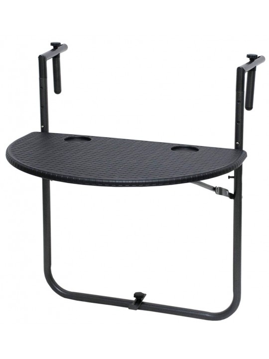 ΤΡΑΠΕΖΙ ΜΕΤΑΛΛΙΚΟ ΡΡ ΜΠΑΛΚΟΝΙΟΥ ΜΕ ΣΧΕΔΙΟ RATTAN ΡΥΘΜΙΖΟΜΕΝΟ-ΔΙΑΣΤΑΣΕΙΣ: L60xW39cm