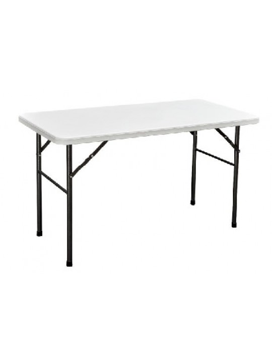 ΤΡΑΠΕΖΙ ΜΕΤΑΛΛΙΚΟ  CATERING  ΜΟΝΟΚΟΜΜΑΤΟ ΠΤΥΣΣΟΜΕΝΟ ΛΕΥΚΟ-ΔΙΑΣΤΑΣΕΙΣ: L122xW60xH74cm