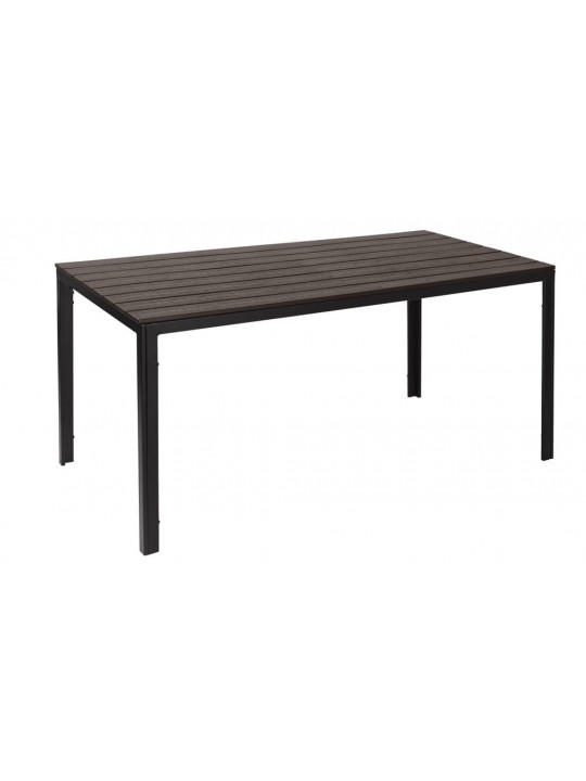 ΤΡΑΠΕΖΙ  ΜΕΤΑΛΛΙΚΟ ΜΕ ΣΧΕΔΙΟ ΑΠΟΜΙΜΗΣΗΣ ΞΥΛΟΥ- ΔΙΑΣΤΑΣΕΙΣ :L156xW78xH74cm-