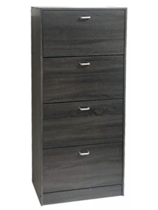 VELCO Pro Systems ΠΑΠΟΥΤΣΟΘΗΚΗ ΜΕ ΤΕΣΣΕΡΙΣ ΠΟΡΤΕΣ -ΑΕΡΙΖΟΜΕΝΗ ΠΛΑΤΗ 63x24x150 εκ  ΓΚΡΙ ΟΞΙΑ