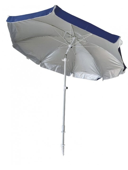 ΟΜΠΡΕΛΑ ΒΕΡΑΝΤΑΣ-ΚΗΠΟΥ-ΘΑΛΑΣΣΗΣ ΜΠΛΕ  ΜΕ ΕΣΩΤΕΡΙΚΗ ΑΣΗΜΙ ΕΠΙΣΤΡΩΣΗ 2m ΜΕΤΑΛΛΙΚΗ