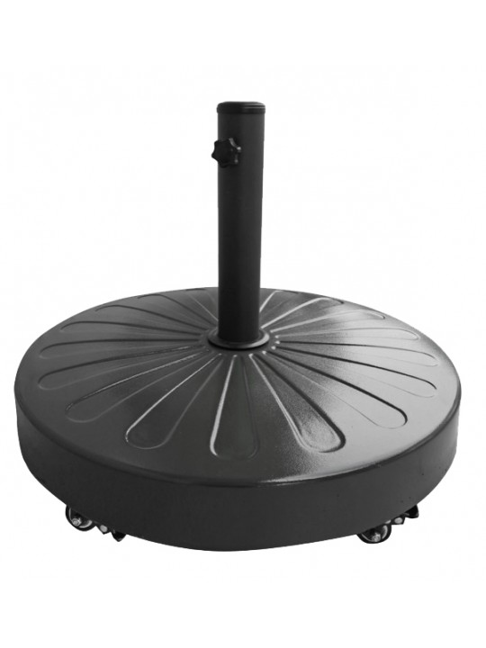 ΒΑΣΗ ΤΣΙΜΕΝΤΕΝΙΑ  50kg ΣΤΡΟΓΓΥΛΗ ΜΕ ΜΕΤΑΛΛΙΚΗ ΟΨΗ-ΜΑΥΡΟ ΧΡΩΜΑ -ΜΕ ΡΟΔΕΣ ΜΕΤΑΦΟΡΑΣ