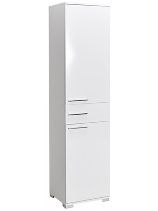 ΣΤΗΛΗ ΜΠΑΝΙΟΥ ΜΕ ΔΥΟ ΠΟΡΤΕΣ ΚΑΙ ΕΝΑ ΣΥΡΤΑΡΙ 45x38x187 εκ  ΛΕΥΚΟ ΓΥΑΛΙΣΤΕΡΟ