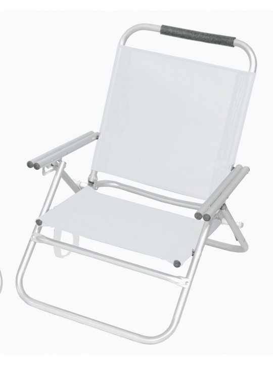 ΚΑΡΕΚΛΑ ΠΑΡΑΛΙΑΣ ΑΛΟΥΜΙΝΙΟΥ ΛΕΥΚΗ ΜΕ ΜΠΡΑΤΣΑ