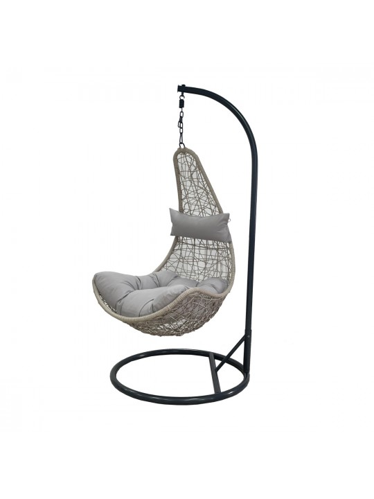 ΚΡΕΜΑΣΤΗ ΠΟΛΥΘΡΟΝΑ  ΜΕ ΡΕ RATTAN ΠΑΓΟΥ ME ΒΑΣΗ ΚΑΙ ΙΣΤΟ ΜΕΤΑΛΛΙΚΟ  ΣΕ ΑΝΘΡΑΚΙ ΧΡΩΜΑ