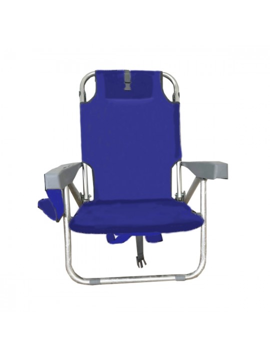 myResort ΚΑΡΕΚΛΑ ΠΑΡΑΛΙΑΣ ΑΛΟΥΜΙΝΙΟΥ ΜΠΛΕ  ΜΕ ΜΠΡΑΤΣΑ ΤΕΧΤ 2x1