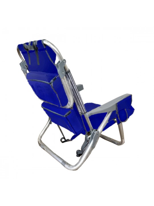 myResort ΚΑΡΕΚΛΑ ΠΑΡΑΛΙΑΣ ΑΛΟΥΜΙΝΙΟΥ ΜΠΛΕ  ΜΕ ΜΠΡΑΤΣΑ -600D POLYESTER