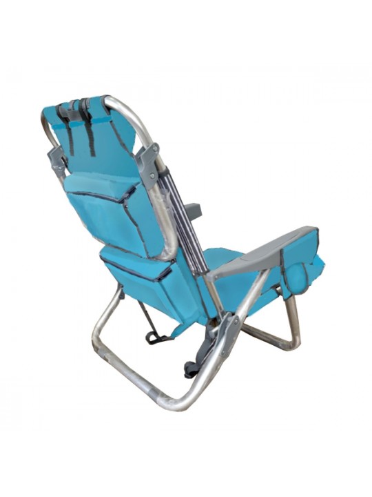 myResort ΚΑΡΕΚΛΑ ΠΑΡΑΛΙΑΣ ΑΛΟΥΜΙΝΙΟΥ ΓΑΛΑΖΙΑ  ΜΕ ΜΠΡΑΤΣΑ -600D POLYESTER