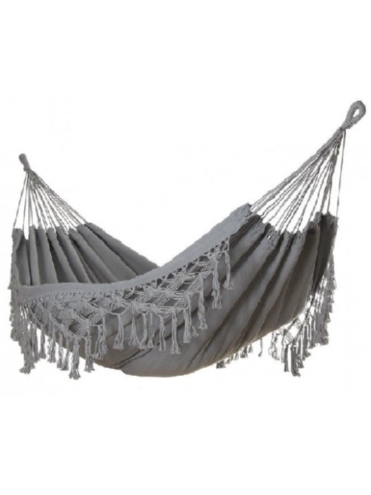 ΑΙΩΡΑ ΔΙΠΛΗ ΒΑΜΒΑΚΕΡΗ - ΔΙΑΣΤΑΣΕΙΣ:200 x150cm  ΓΚΡΙ ΜΕ ΚΡΟΣΙ  ΔΑΝΤΕΛΑ