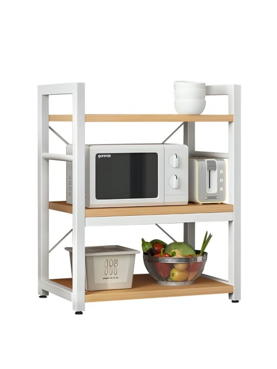 Ραφιέρα Κουζίνας ArteLibre FOX Φυσικό/Λευκό MDF/Μέταλλο 60x36x78cm