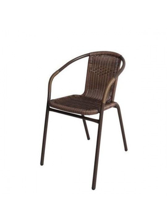 Πολυθρόνα ArteLibre Rattan Mercury Καφέ 54x61x73cm